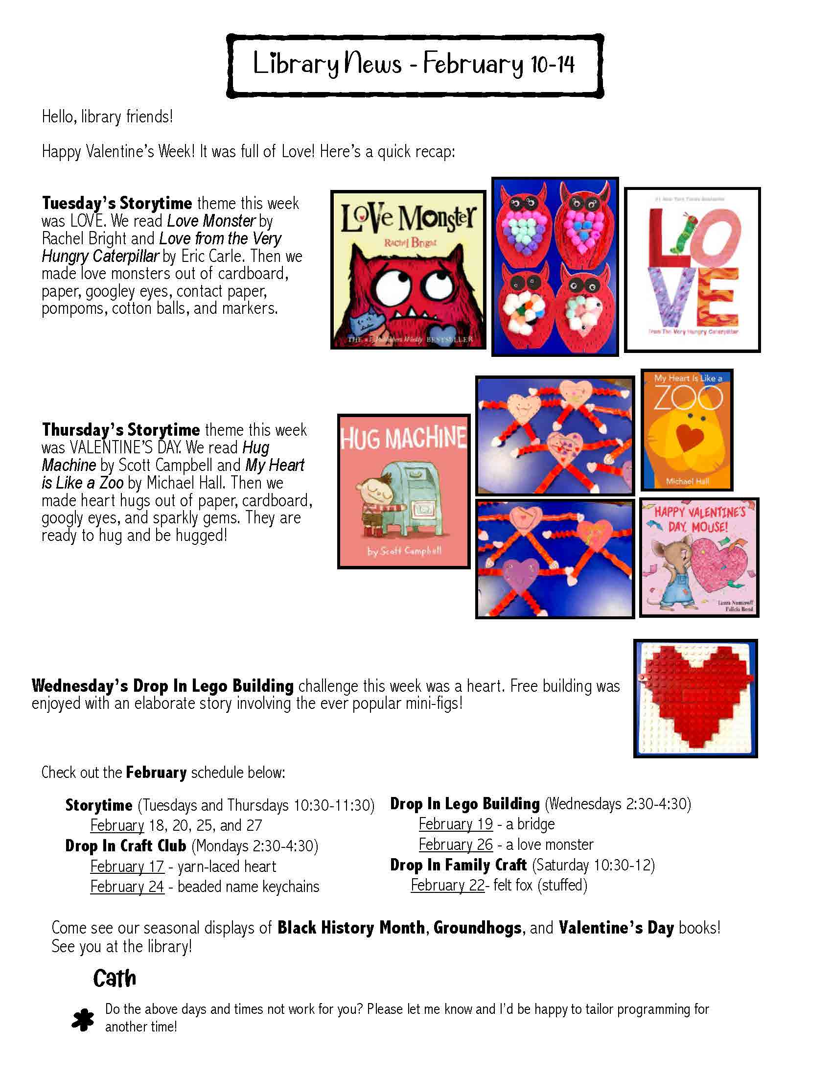 February 10-14 Newsletter