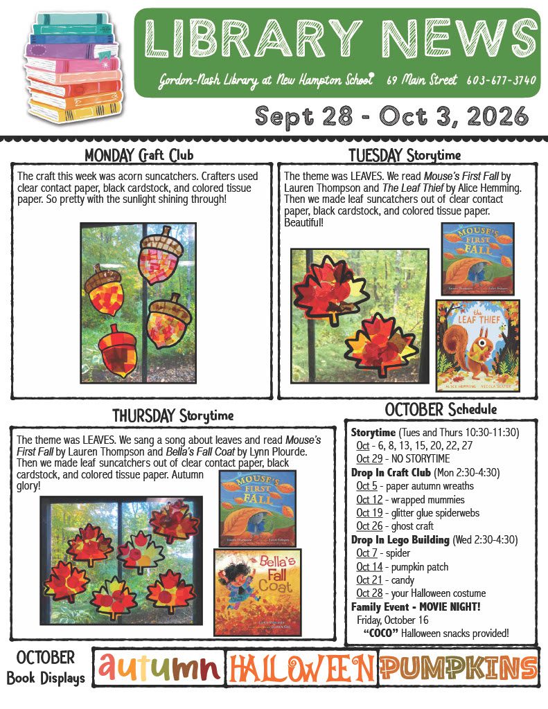 Children’s Newsletter September 28-October 3